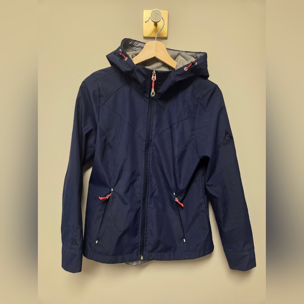 Gerry Hooded Navy Rain Jacket Coat Windbreaker Women's XS / Girl's L